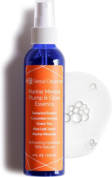 SeoulCeuticals Korean Skin Care Essence Toner Face Mist Spray K Beauty | Hydrating Facial Essence with Cucumber, Marine Minerals & Organic Aloe for a Plump, Dewy Glow