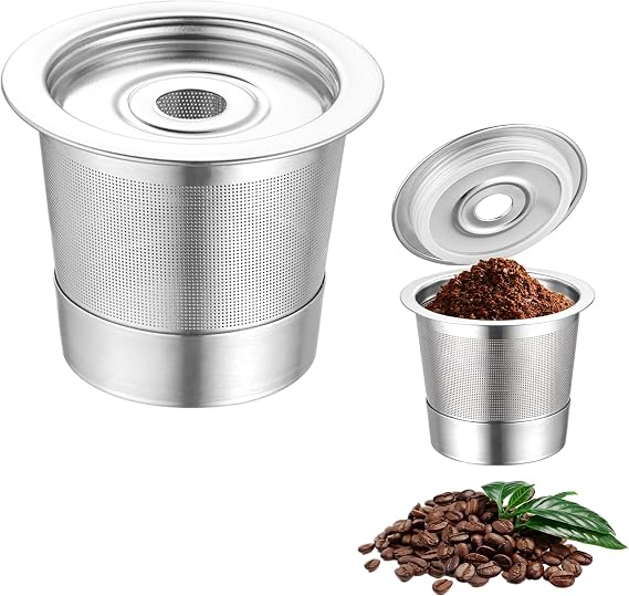 Reusable K Cups and Coffee Pods for Ninja Coffee Maker PB051 & CFP101/PB041, 304 Stainless Steel Reusable K Pod Permanent K Cups Filters Compatible with Ninja Coffee Maker, Coffee Accessories
