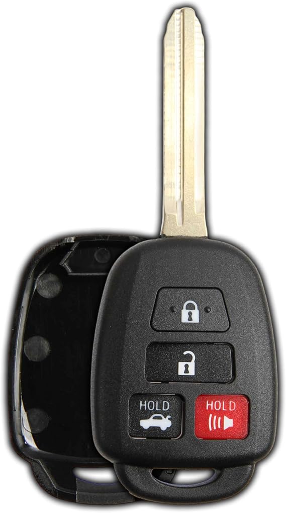 KeylessOption Keyless Entry Remote Uncut Car Blank Key Blade Case Fob Shell for Toyota Camry Scion HYQ12BDM