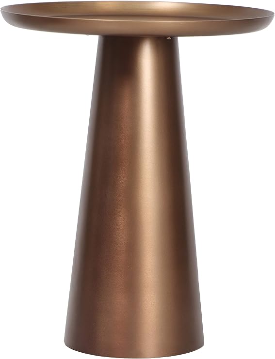 ASPECT Klara Metal Side Drink Table,Antique Brass, Iron, 41 dia x53.5(H) cm, metallic