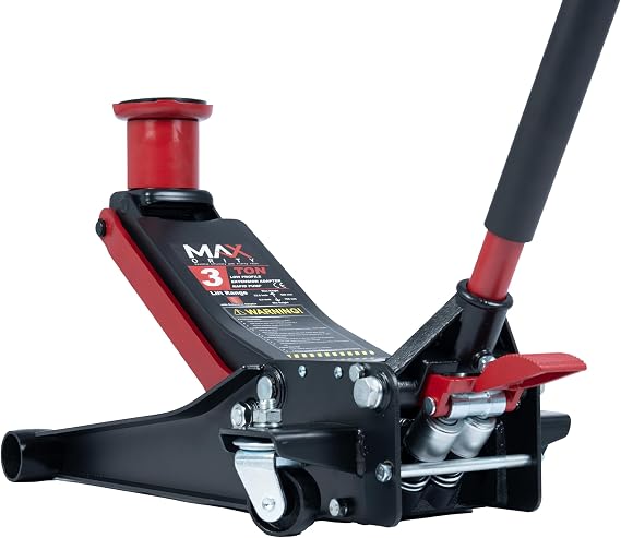 3-Ton (6600lbs) Low-Profile Dual Pistons Heavy-Duty Steel Racing Off Road Floor Jack with Quick Lift Hydraulic Pump, Foot Pedal and Extension Adapter for Car Maintenance