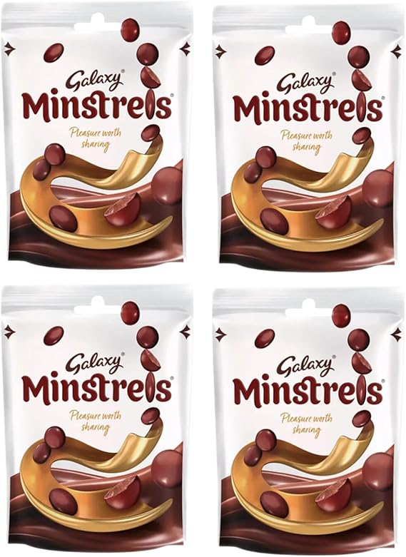 Galaxy Minstrels Chocolate Sharing Bag Bundle - x4 125g Sharing Bags
