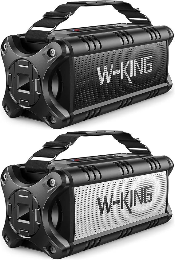 W-KING Portable Bluetooth Speakers, 50W Bluetooth Speaker Loud, IPX6 Waterproof Outdoor Speaker with Power Bank, Wireless Bass Speaker Bluetooth 5.0 with TF Card/AUX/NFC