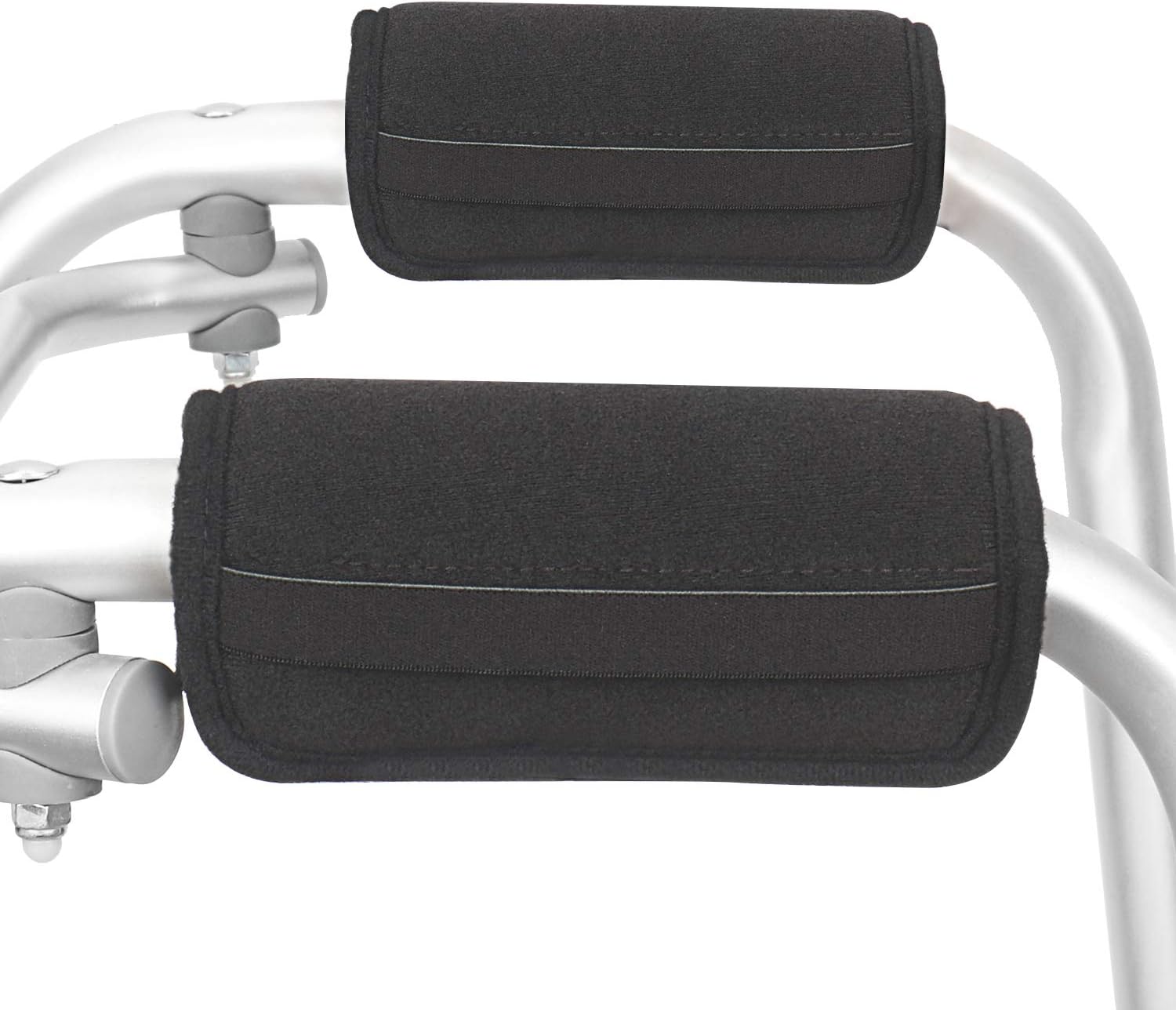 Padded Walker Hand Grips 2 Pack Wheelchair Handle Grips Covers with Strap Soft Foam Padding Adjustable Non-Slip Breathable for Senior Elderly Rollator Crutches Luggage