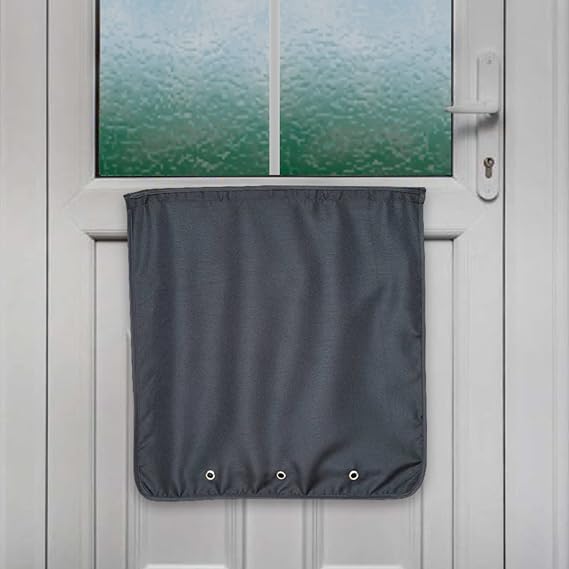 Slimline Mail Slot Catcher for Door (20.4" W x 20" D), Letterbox Catcher for Glass, Wood & Metal Doors Strong Adhesive, Indoor Post Catcher for Small Packages & Magazines (Black)
