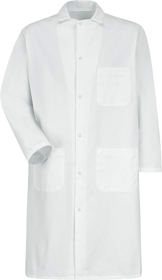 Red Kap Men's Six Gripper-Front Butcher Frock