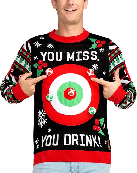 Tipsy Elves Ugly Christmas Sweaters for Men - Colorful and Funny Men's Christmas Sweaters - Hilarious Holiday Pullovers