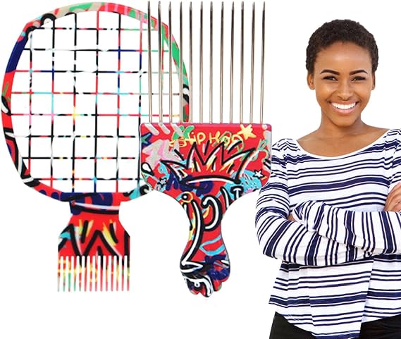 Twist It up Comb, Curl Brush Hair Sponge Comb Set, Curl Sponge Brush, Twist Coils Comb and Brush, Barber Tool for Natural Curl Hair Styling