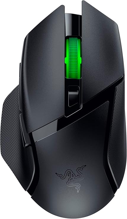 Razer Basilisk V3 X HyperSpeed Wireless Gaming Mouse, Ultra-fast 2.4GHz / Bluetooth Connection, 9 Buttons, RGB Lighting, 5G 18K Optical Sensor, 2nd Generation Mechanical Switch, Up to 285 Hours of