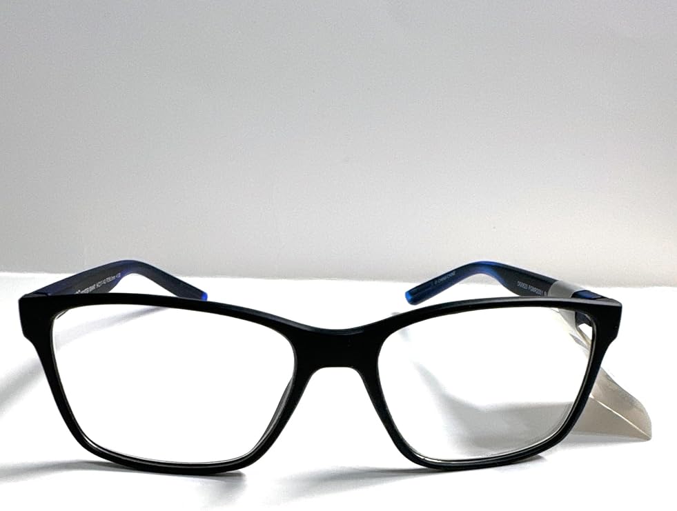 Foster Grant premium reading glasses FGMR2001 black blue rubberized rectangular 1.00