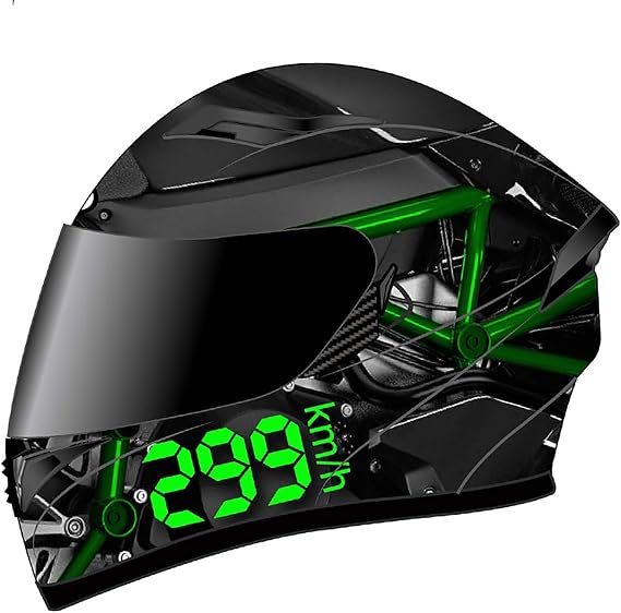 Modular Full Face Motorcycle Helmet, with Dual Visor Off Road Motorbike Helmet Lightweight Street Bike Helmet Racing Cap, ECE Approved A,L