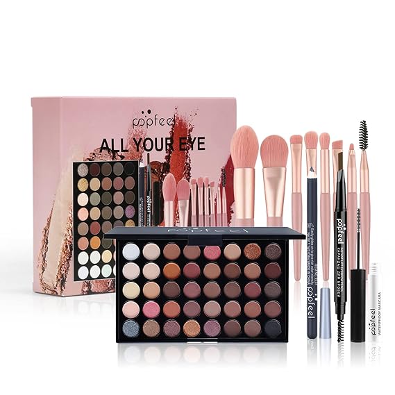 FantasyDay All In One Makeup Kit, Xmas Full Makeup Gift Set for Women Girls | Complete Makeup Collection with Eyeshadow Palette Lipgloss Mascara Concealer, Cosmetic Essentials for Daily, Special Occasion