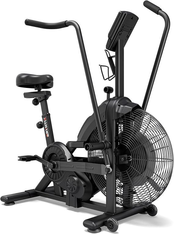 Dual Resistance Air Bike, Magnetic & Air Fan Bike with APP Connection, ISCC PLUS Certified, Dual-Action Handlebars for Home Gym HIIT Cardio Full Body Workout (350LBS Capacity) (Carbon Black)