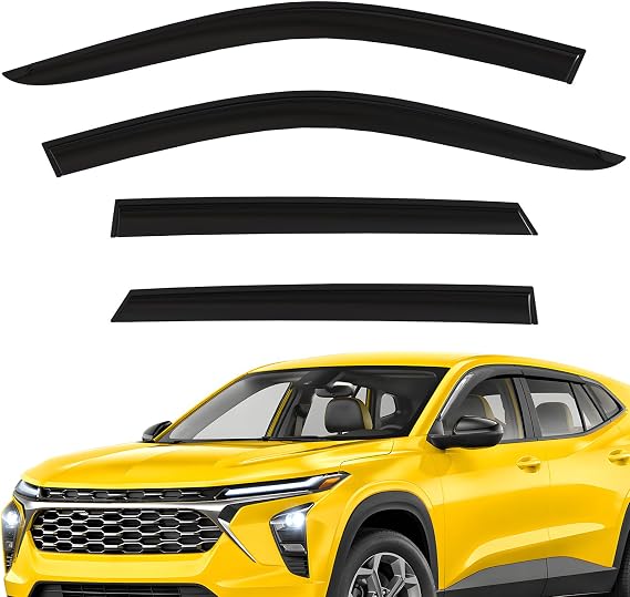 Extra Durable Window Deflectors Tape-On Window Visors Rain Guards Fit for Chevrolet (Chevy) Trax 2024-2026, Sun Visors, Wind Vent for Shades, Exterior Car Accessories - 4 pcs. AG1016