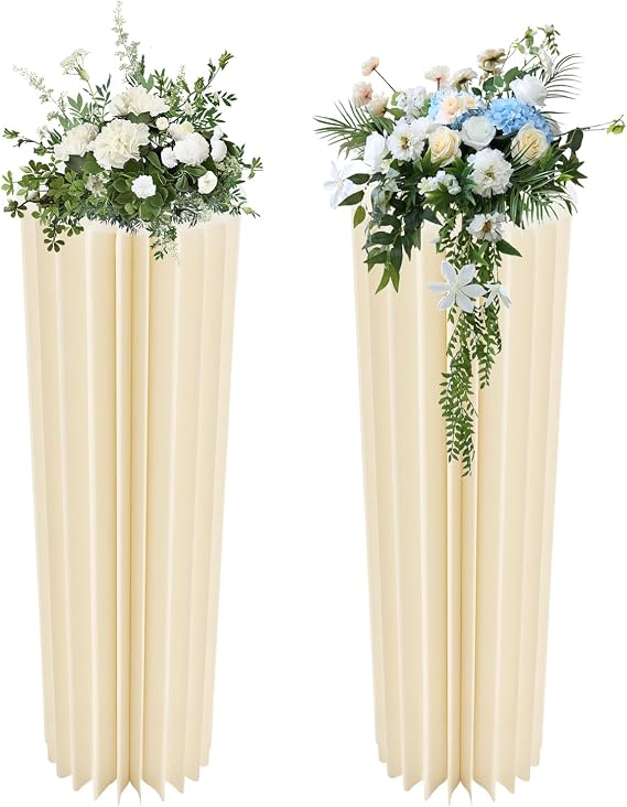 2 Pack Folding Cardboard Table Centerpieces, 50kg Capacity, Roman Display Stands, Foldable Table Centerpieces for Party, Birthday, Wedding (100cm)