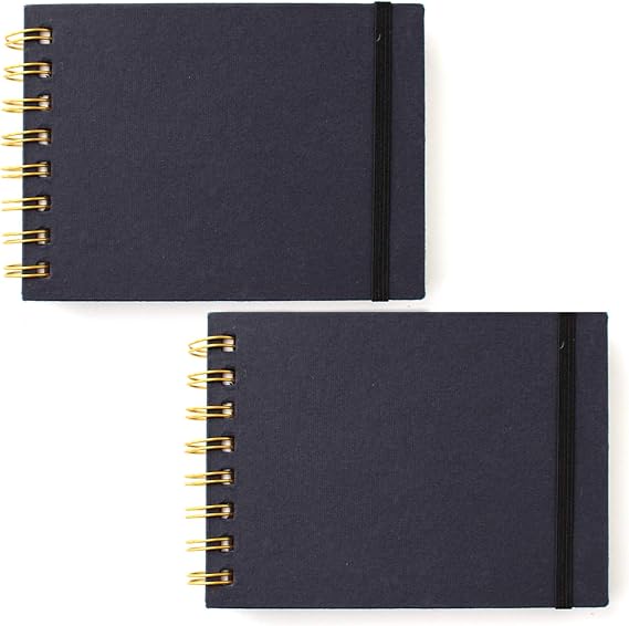 Artway Indigo Handmade Spiral Bound A6 Sketchbook - Landscape Twin Pack - 150gsm - 48 sheets/96 sides
