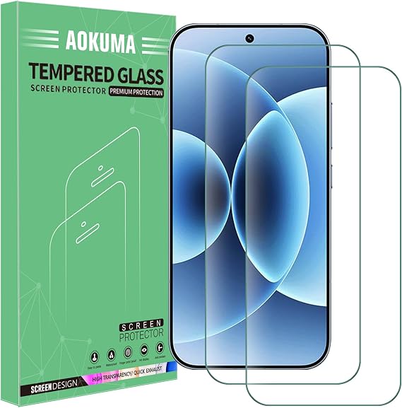 AOKUMA Tempered Glass For Xiaomi 17/17 Pro Screen Protector, 2 Pack Screen Protector,9H Hardness,Anti-Scratch,Anti-Fingerprint,Bubble-Free,HD Clear,Premium Protective Film Case Friendly