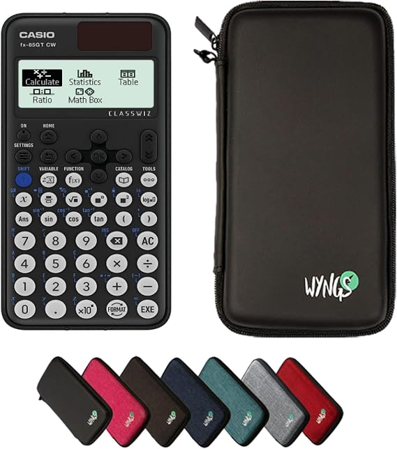 Casio fx-85GT CW including a WYNGS protective case in Black - Basic Set