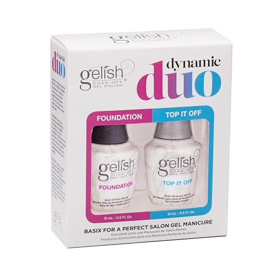 Gelish Essentials Foundation Base & Top It Off Sealer Gel Set Dynamic Duo, 15mL