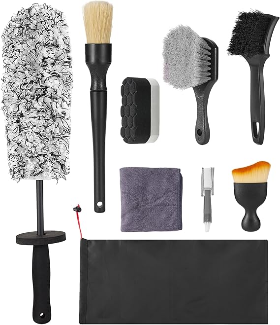 9Pcs Wheel Brush, Tire Brushes for Cleaning Tires, Durable Rim Brush & Car Wheel Brushes for Cleaning Wheel and Tire, Car Detailing Brush for Cars, Trucks, RVs, Motorcycles, Room, Corner