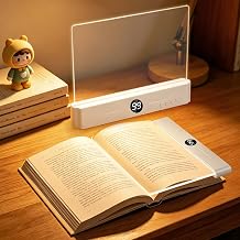 LED Book Light for Reading in Bed, Rechargeable Full Page Flat Panel Book Lamp, Eye Care Reading Light with 3 Color Modes, Stepless Dimming & Timer, Clip Book Light, Gifts for Book Lovers Women Kids