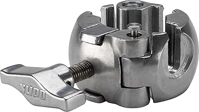 Kupo 3-Way Clamp for 1.01.4 Tubes, All Metal Cast Aluminum Clamp with Spring Locking Mechanism for Lighting and Accessory Mounting, Silver KG900412