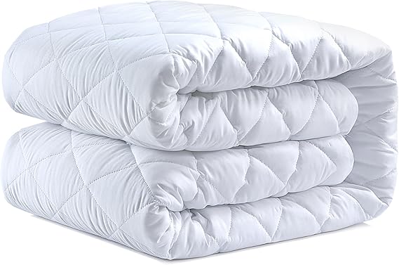 Caroline Shatuik King Size Mattress Protector fitted Quilted Extra Deep 40cm Stretch Skirt Anti Allergy,Mattress Cover (152 x 200) Not-Waterproof