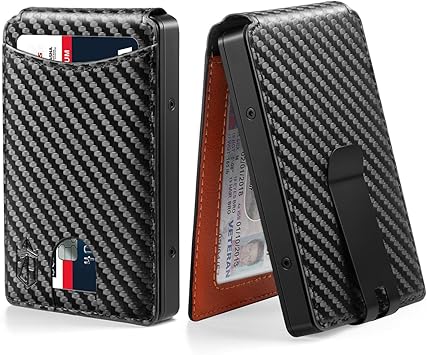 Zitahli Slim Wallet for Men, Minimalist Mens Wallets, RFID Blocking Credit Card Holder, Pop Up Metal Bifold, Business Card Case, with Gift Box