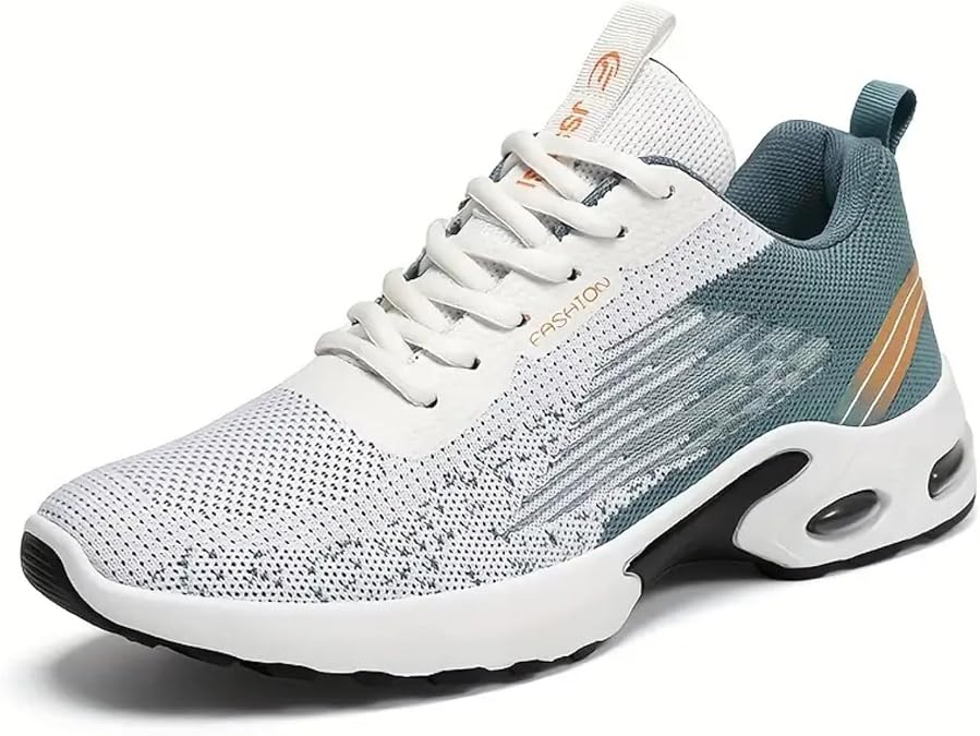 Men's Running Shoes, Breathable, Non-Slip, Stability Road Running Shoes, Low Top Fabric Upper &amp; Rubber Sole, Casual, All-Season (Light Blue, Adult, Men, 9, Numeric, UK Footwear Size System, Medium)