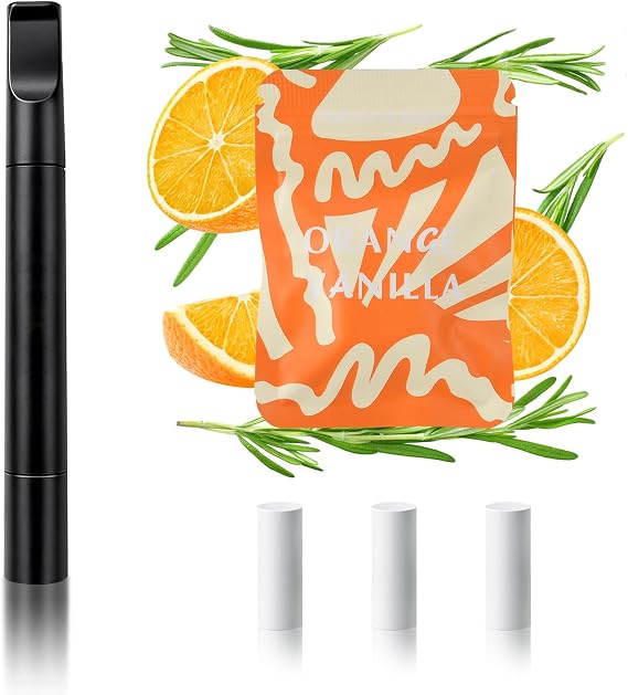 Natural Herbal Air Stick, Smokeless Inhaler, Non-Electric Aromatherapy Air Inhaler for Men Women (Orange)