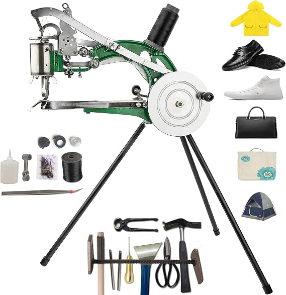 Shoe Repair Machine, Handheld Leather Sewing Machines, Hand Cobbler Shoe Repair Machine, Cobbler Stitching Industrial Heavy Duty Manual Nylon Line, for Zippers, Coats Bags Clothes
