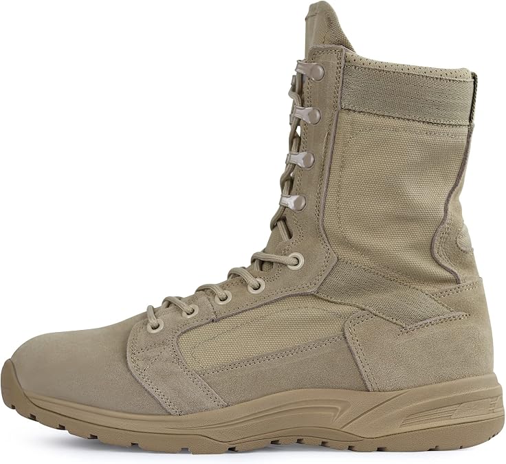 Men's Military Tactical Boots Durable Army Cadet Patrol Boots for Outdoor Work Motorcycle