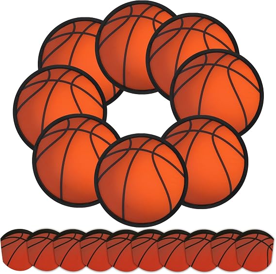 Mototo 30 PCS Foldable Flying Disc Fans 8 Inch Basketball Foldable Flying Disc Fans Bulk with Pouch Collapsible Pop up Hand Fan Goodie Bags Sports Party Favor for Kids Operation Christmas Child Items
