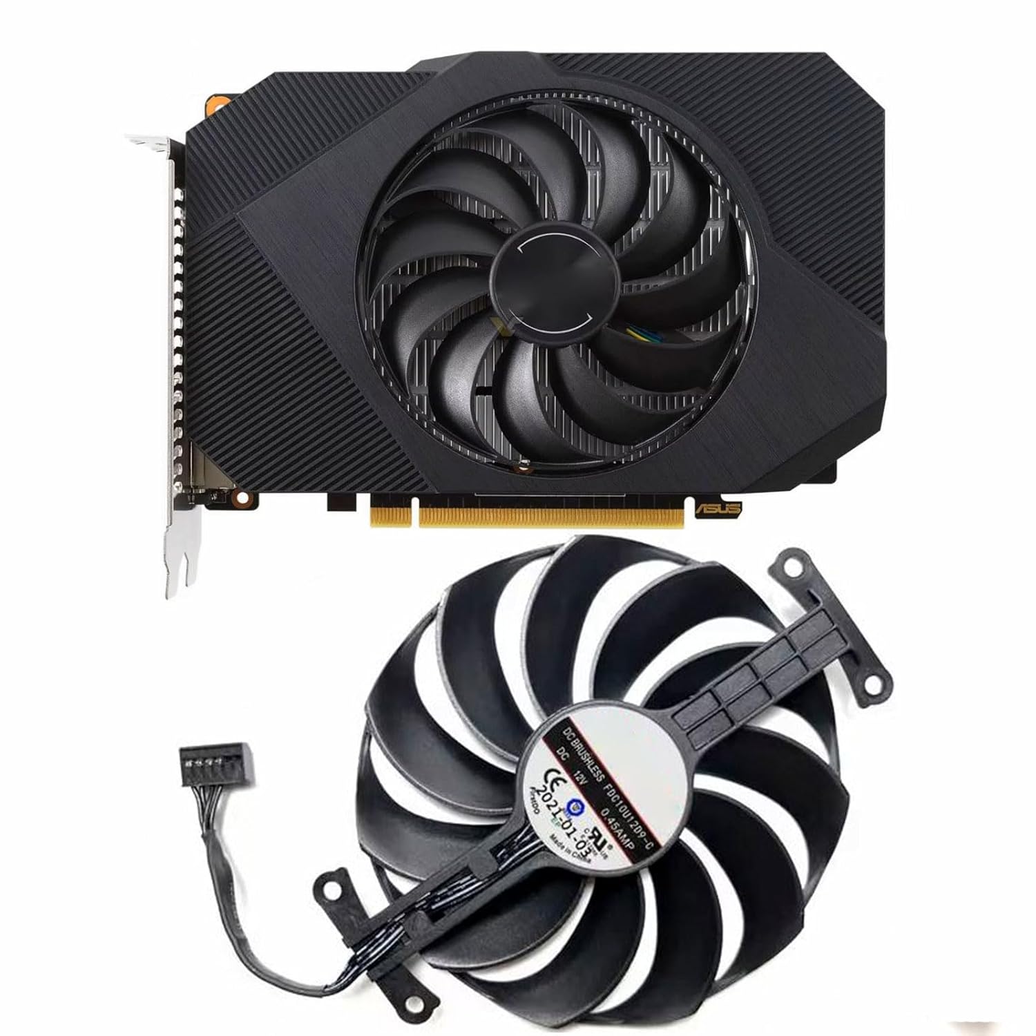 ASUS Radeon RX6400 4GB Phoenix OC Graphics Card Replacement Fan T129215BU FDC10U12D9-C CF1010U12D FDC10U12D9-C