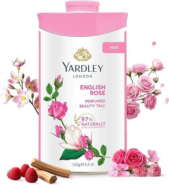 Yardley London English Rose Perfumed Deodorizing Talc Talcum Powder 100gm