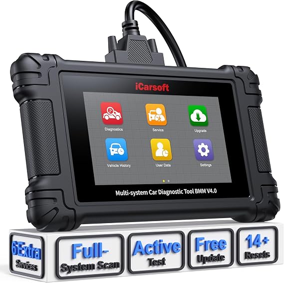 iCarsoft BMM V4.0 Bidirectional OBD2 Scanner for BMW/Rolls-Royce/Mini+ 2 Vehicle Make Groups, 15 Resets, ECU Coding, Full System Code Reader, Battery Registration, Free Update