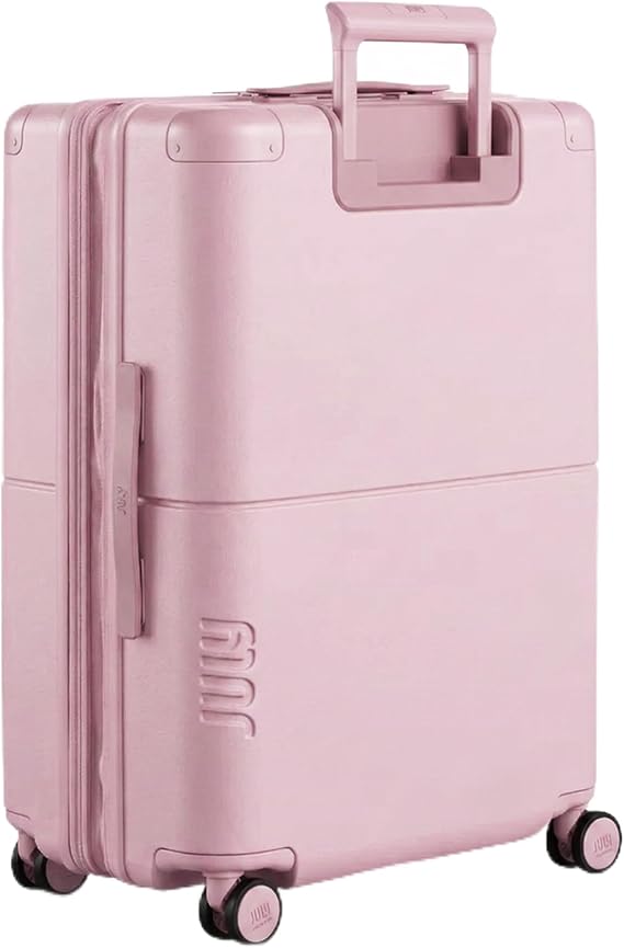 July Checked Expandable Suitcase, Airline Approved, 24.5", Blush Pink