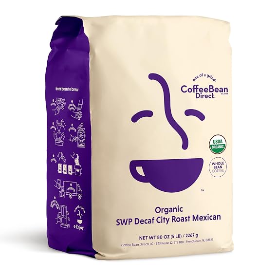 Coffee Bean Direct Organic Swiss Water Process Decaf City Roast Mexican