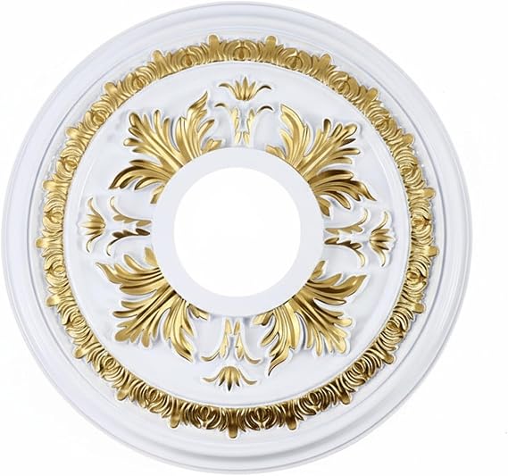 PU Decorative Ceiling Medallion for Light Fixtures and Ceiling Fans: PU Ceiling Medallion Decorative Round Chandelier Medallion Lighting Ceiling Medallion Ring Trim (A3)
