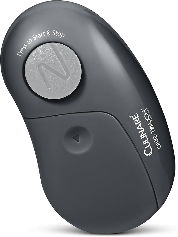 Culinare One Touch Grey Electronic Tin Opener Automatic Can Opener | Battery Operated, Hands-Free Use, Magnetic Lid Removal, Batteries Not Included