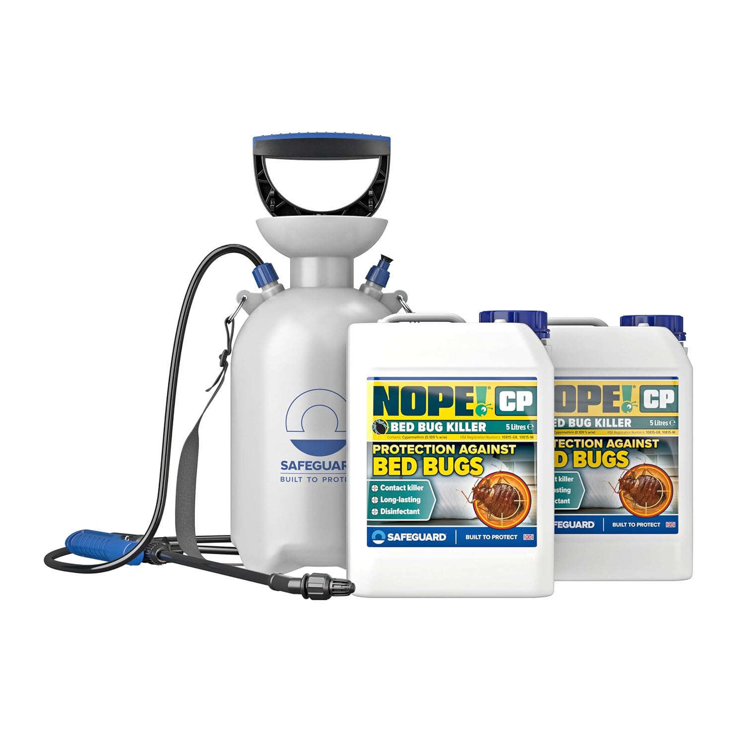 NOPE! CP Bed Bug Killer Spray Treatment 2 x 5 Litre &amp; Sprayer - Odourless &amp; Non-Staining, Extended Residual Kill up to 3 Months for mattress, bed frames, furniture