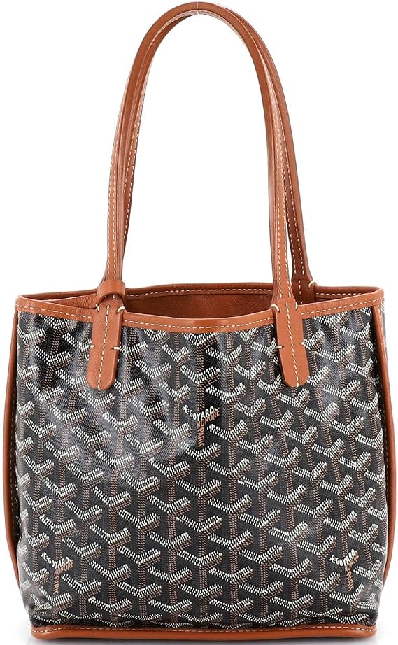Pre-Loved Anjou Reversible Tote Coated Canvas Mini, Brown