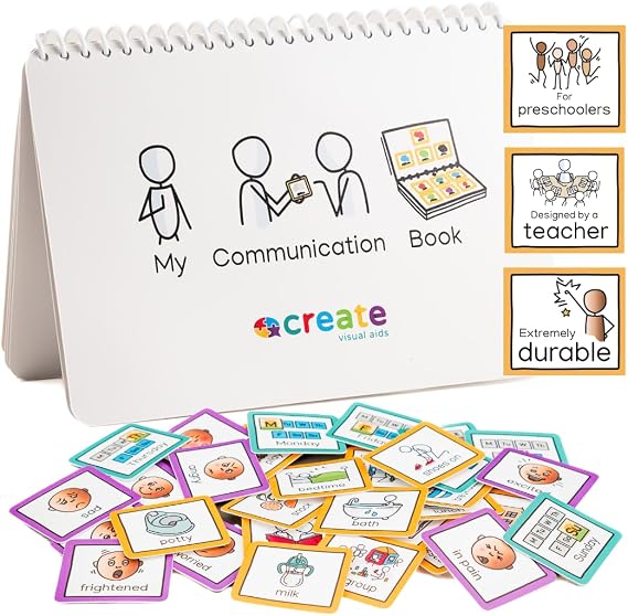 Communication Book for Preschool Children, 34 Cards Routine &amp; Transition | Includes 6 visual resources for communication, routine, and transition support - suitable for autism and ADHD.