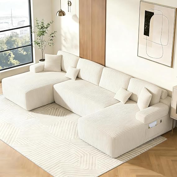 DURASPACE Cloud Modular Sectional U Shaped Boneless Sofa Couches