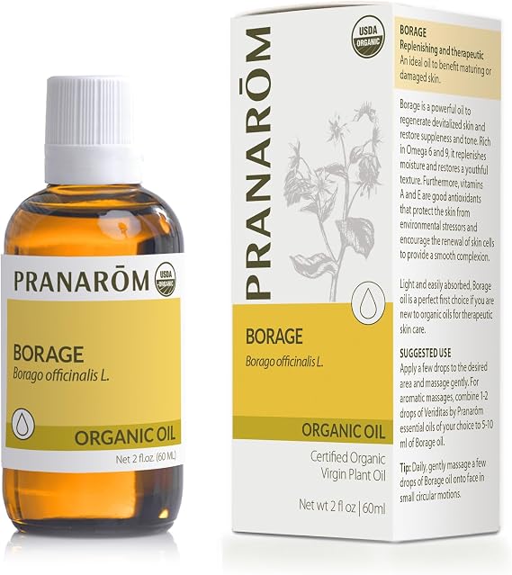 Pranarom - Borage Virgin Plant Oil 60ml - Enhancing Relaxation - Promotes Skin Elasticity - Rich in Omega 6 and Vitamins A, E Certified Organic, Cold-Pressed and Cruelty-Free
