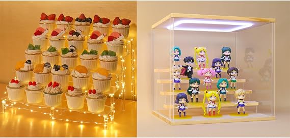 Clear Acrylic Display Case with Light for Action Figure