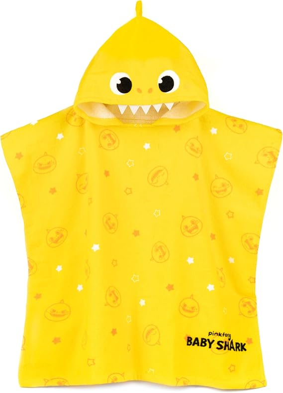 Baby Shark Towel Poncho Kids Yellow Children Song Beach Bath Towel