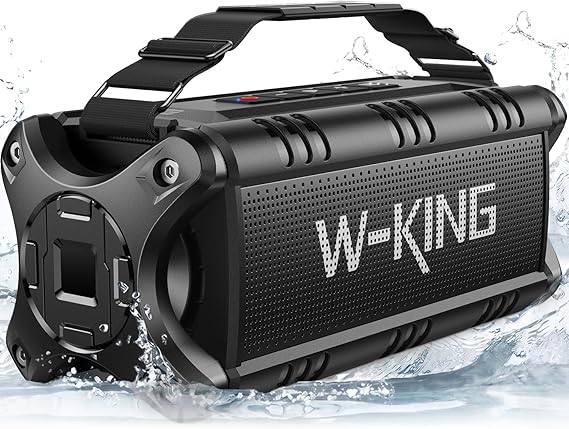 W-KING Bluetooth Speaker, 90W Max Loud IPX6 Waterproof Portable Speaker, 50W Deep Bass/Subwoofer *2/40H/EQ/TF/AUX, 105dB Large Boombox Outdoor Speakers Bluetooth Wireless for Party/Camping/Jobsite