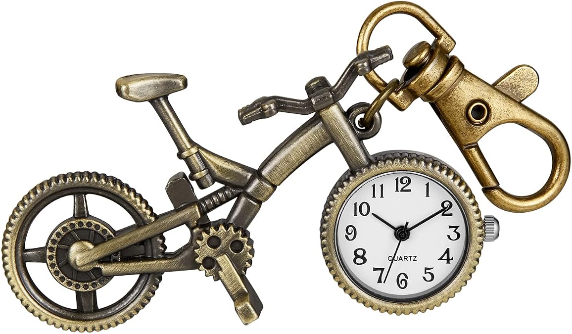Men's Portable Quartz Pocket Watch with Key Chain,Portable Quartz Arabic Digital Dial Pocket Watches with Chain