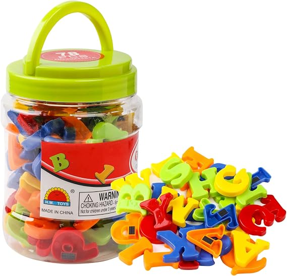 Magnetic Letters Numbers Alphabet ABC 123 Fridge Magnets Plastic Educational Toy Set Preschool Learning Spelling Counting Uppercase Lowercase Math for 3 4 5 Years Kids(78 pcs)